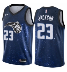 Men's Nike Orlando Magic #23 Justin Jackson Swingman Blue NBA Jersey - City Edition