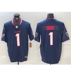 Men's Houston Texans #1 Stefon Diggs Navy F.U.S.E. Vapor Limited Football Stitched Jersey