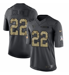 Youth Nike Houston Texans #22 Aaron Colvin Limited Black 2016 Salute to Service NFL Jersey