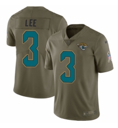 Men's Nike Jacksonville Jaguars #3 Tanner Lee Limited Olive 2017 Salute to Service NFL Jersey