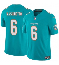 Men's Miami Dolphins #6 Malik Washington Aqua 2025 Draft F.U.S.E. Vapor Limited Football Stitched Jersey