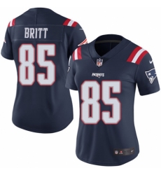 Women's Nike New England Patriots #85 Kenny Britt Limited Navy Blue Rush Vapor Untouchable NFL Jersey