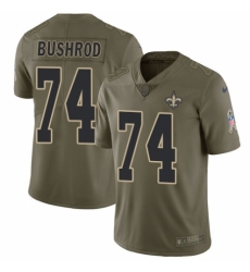 Youth Nike New Orleans Saints #74 Jermon Bushrod Limited Olive 2017 Salute to Service NFL Jersey