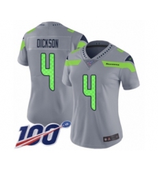 Women's Seattle Seahawks #4 Michael Dickson Limited Silver Inverted Legend 100th Season Football Jersey