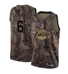Men's Nike Los Angeles Lakers #6 Lance Stephenson Swingman Camo Realtree Collection NBA Jersey