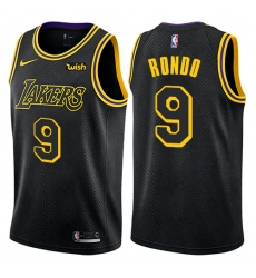 Youth Nike Los Angeles Lakers #9 Rajon Rondo Swingman Black NBA Jersey - City Edition