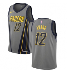 Women's Nike Indiana Pacers #12 Tyreke Evans Swingman Gray NBA Jersey - City Edition