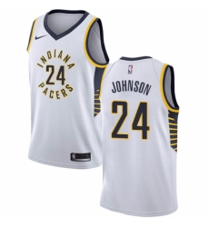 Men's Nike Indiana Pacers #24 Alize Johnson Swingman White NBA Jersey - Association Edition
