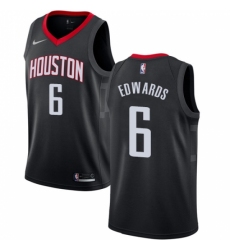 Men's Nike Houston Rockets #6 Vincent Edwards Swingman Black NBA Jersey Statement Edition