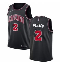 Youth Nike Chicago Bulls #2 Jabari Parker Swingman Black NBA Jersey Statement Edition