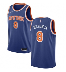 Men's Nike New York Knicks #8 Mario Hezonja Swingman Royal Blue NBA Jersey - Icon Edition