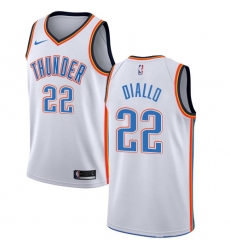 Men's Nike Oklahoma City Thunder #22 Hamidou Diallo Swingman White NBA Jersey - Association Edition