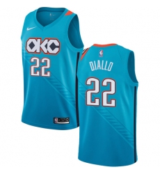 Women's Nike Oklahoma City Thunder #22 Hamidou Diallo Swingman Turquoise NBA Jersey - City Edition