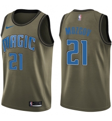 Men's Nike Orlando Magic #21 Timofey Mozgov Swingman Green Salute to Service NBA Jersey