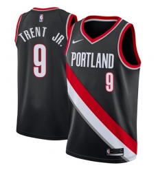 Men's Nike Portland Trail Blazers #9 Gary Trent Jr. Swingman Black NBA Jersey - Icon Edition