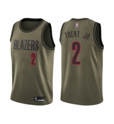 Youth Portland Trail Blazers #2 Gary Trent Jr. Swingman Green Salute to Service Basketball Jersey