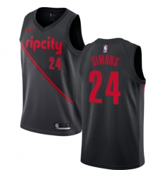 Men's Nike Portland Trail Blazers #24 Anfernee Simons Swingman Black NBA Jersey - 2018 19 City Edition