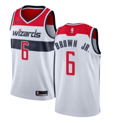Women's Nike Washington Wizards #6 Troy Brown Jr. Swingman White NBA Jersey - Association Edition