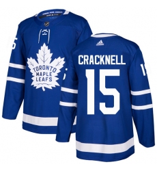 Youth Adidas Toronto Maple Leafs #15 Adam Cracknell Authentic Royal Blue Home NHL Jersey
