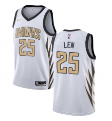 Men's Nike Atlanta Hawks #25 Alex Len Swingman White NBA Jersey - City Edition