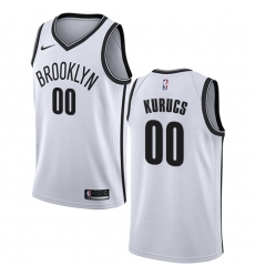 Men's Nike Brooklyn Nets #00 Rodions Kurucs Swingman White NBA Jersey - Association Edition