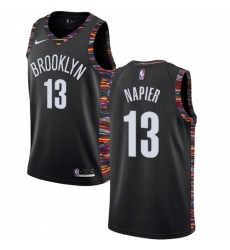 Youth Nike Brooklyn Nets #13 Shabazz Napier Swingman Black NBA Jersey - 2018  19 City Edition
