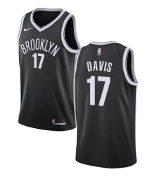Youth Nike Brooklyn Nets #17 Ed Davis Swingman Black NBA Jersey - Icon Edition