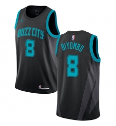 Men's Nike Jordan Charlotte Hornets #8 Bismack Biyombo Swingman Black NBA Jersey - 2018 19 City Edition