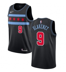 Youth Nike Chicago Bulls #9 Antonio Blakeney Swingman Black NBA Jersey - City Edition
