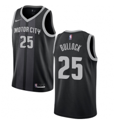 Men's Nike Detroit Pistons #25 Reggie Bullock Swingman Black NBA Jersey - City Edition