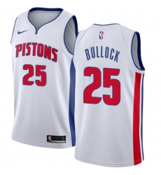 Women's Nike Detroit Pistons #25 Reggie Bullock Swingman White NBA Jersey - Association Edition