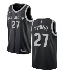 Women's Nike Detroit Pistons #27 Zaza Pachulia Swingman Black NBA Jersey - City Edition