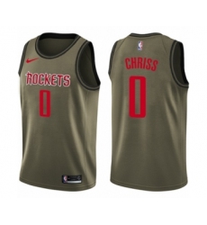 Youth Nike Houston Rockets #0 Marquese Chriss Swingman Green Salute to Service NBA Jersey