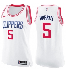 Women's Nike Los Angeles Clippers #5 Montrezl Harrell Swingman White Pink Fashion NBA Jersey
