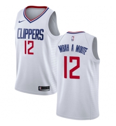 Men's Nike Los Angeles Clippers #12 Luc Mbah a Moute Swingman White NBA Jersey - Association Edition