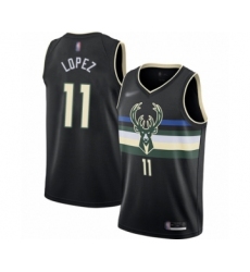 Youth Milwaukee Bucks #11 Brook Lopez Swingman Black Finished Basketball Jersey - Statement Edition