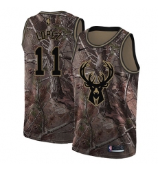 Youth Nike Milwaukee Bucks #11 Brook Lopez Swingman Camo Realtree Collection NBA Jersey