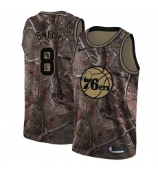 Men's Nike Philadelphia 76ers #8 Zhaire Smith Swingman Camo Realtree Collection NBA Jersey