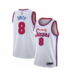 Men's Philadelphia 76ers #8 Zhaire Smith Authentic White Hardwood Classics Basketball Jersey