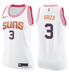 Women's Nike Phoenix Suns #3 Trevor Ariza Swingman White Pink Fashion NBA Jersey