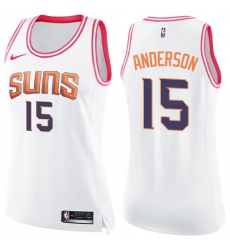 Women's Nike Phoenix Suns #15 Ryan Anderson Swingman White Pink Fashion NBA Jersey