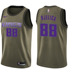 Youth Nike Sacramento Kings #88 Nemanja Bjelica Swingman Green Salute to Service NBA Jersey