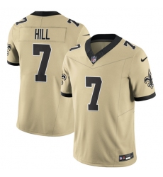 Men's New Orleans Saints #7 Taysom Hill Gold 2025 F.U.S.E. Alternate Vapor Limited Football Stitched Jersey