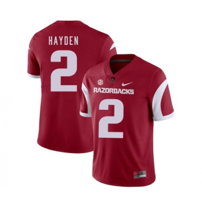 Arkansas Razorbacks 2 Chase Hayden Red College Football Jersey