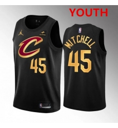Youth Cleveland Cavaliers #45 Donovan Mitchell Black Stitched Jersey