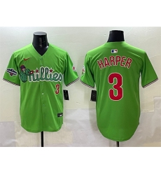 Men's Philadelphia Phillies #3 Bryce Harper Light Green Phanatic With 2024 Division Champions Limited Stitched Jersey