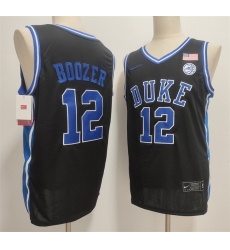 Men's Duke Blue Devils #12 Cameron Boozer Black Stitched Basketball Jersey
