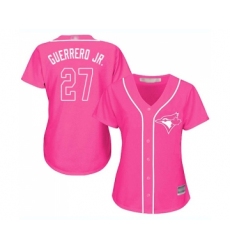 Women's Toronto Blue Jays #27 Vladimir Guerrero Jr. Replica Pink Fashion Cool Base Baseball Jersey