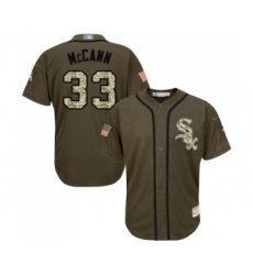 Men's Chicago White Sox #33 James McCann Authentic Green Salute to Service Baseball Jersey