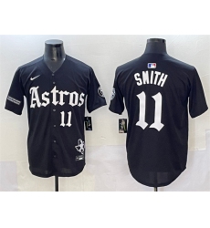 Men's Houston Astros #11 Cam Smith Black Gothic 'Houston Born Barrio Raised' Limited Stitched Baseball Jersey